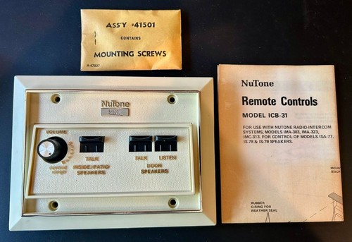 Nutone icb intercom - icb-31, remote